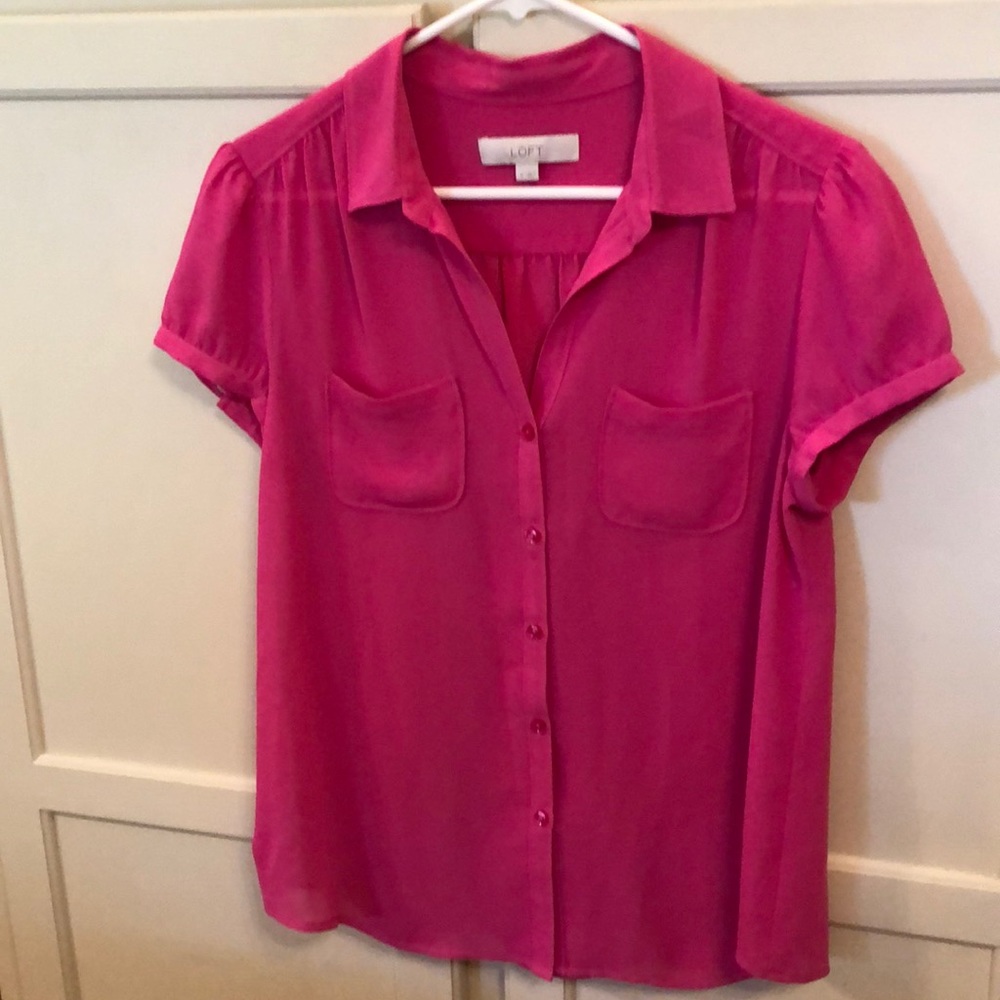 Ann Taylor Loft Basic Button Front Double Pocket M - image 1